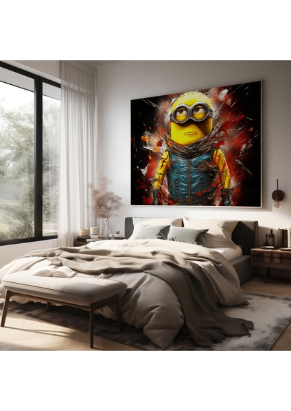 Minyonlar Duvar Sanatı - Pop Art Tarzı Kanvas Tablo - Minionlar, Canlı Renkler, Kanvas Tablo, Ev Dekorasyonu, 30X30 modelleri