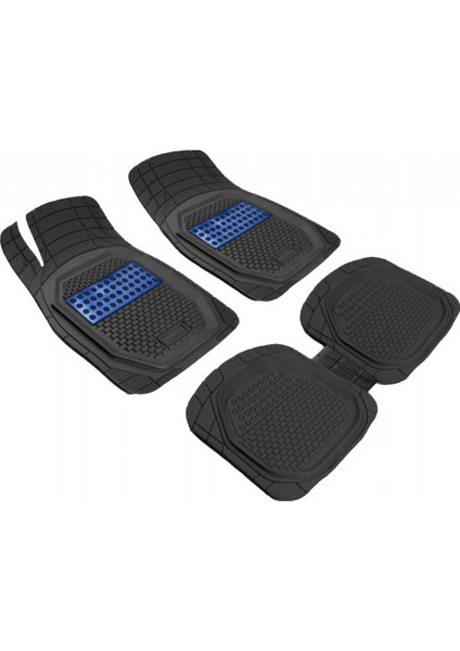 Ford Focus 2005-2010 3D Hasırlı Mavi Oto Paspas Hox