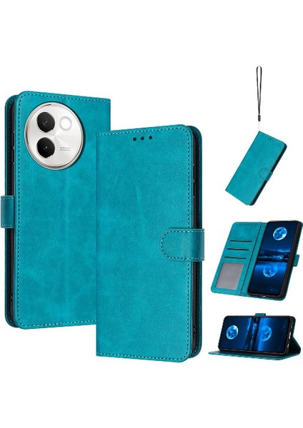 Kart Yuvası ile Vıvo V30E 5g Için Flip Case Pu Deri Saf Renk ile (Yurt Dışından)