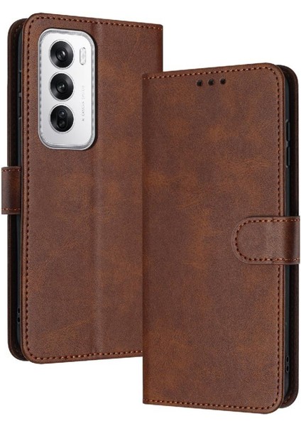 Toka ile Oppo Oppo 12 5g Için Flip Case Pu Deri Saf Renk ile (Yurt Dışından)
