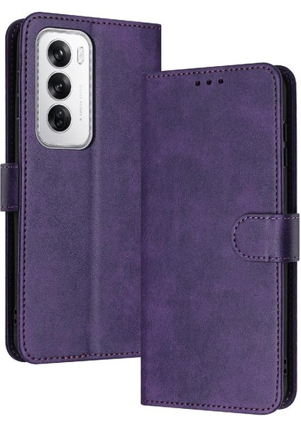 Toka ile Oppo Oppo 12 5g Için Flip Case Pu Deri Saf Renk ile (Yurt Dışından)