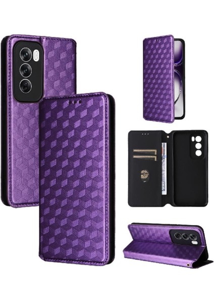 Oppo Oppo 12 5g Manyetik Kapatma Kart Yuvaları Tutucu Pu 3D Için Flip Case (Yurt Dışından)