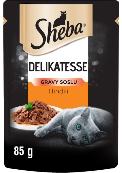 Delikatesse Gravy Soslu Hindili Yaş Mama 85G
