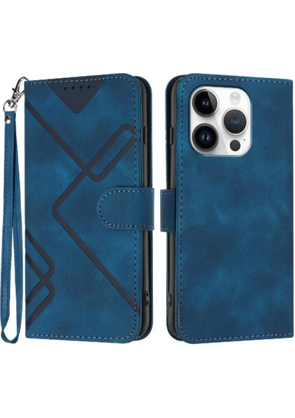 Kart Yuvası Standı ile IPhone 16 Pro Pu Deri Manyetik Kapak Için Flip Case (Yurt Dışından)