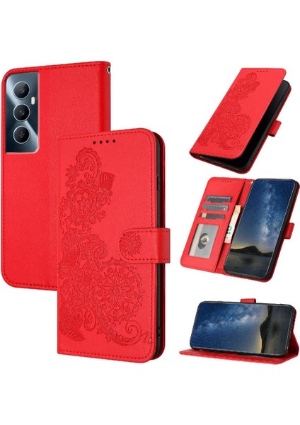 Kart Yuvası ile Realme C65 Için Flip Case Standı Flip Folio Kitap Pu Deri (Yurt Dışından)