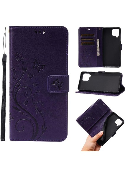 Samsung Galaxy A22 4g Için Filp Durumda Kart Tutucu Kickstand Pu Deri Bilek (Yurt Dışından)
