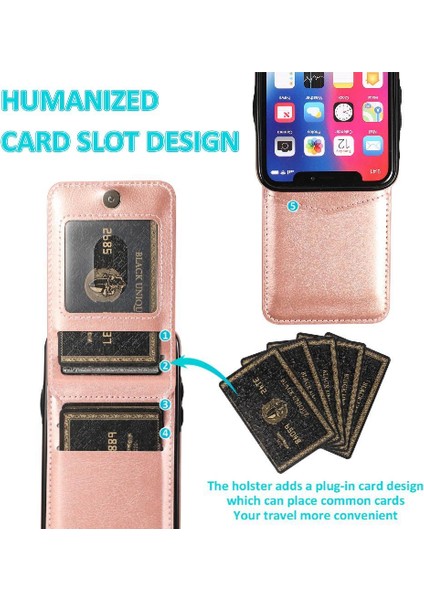 Kredi Manyetik Toka Kılıfı ile IPhone Xs Max Kart Tutucu ile Uyumlu (Yurt Dışından)