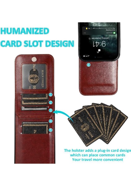 Kredi ile IPhone 13 Pro Premium Deri Çanta Cüzdan ile Uyumlu (Yurt Dışından)