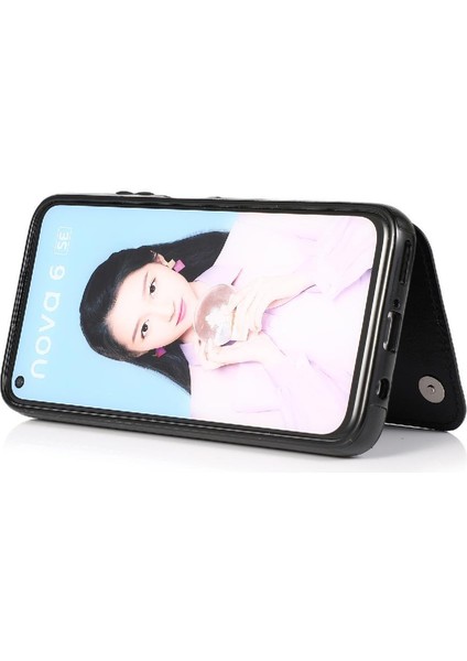 Kart Tutucu Kart Yuvaları Kickstand Pu ile Huawei P40 Lite Için Cüzdan Kılıf (Yurt Dışından) fiyatları