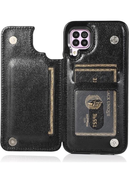 Kart Tutucu Kart Yuvaları Kickstand Pu ile Huawei P40 Lite Için Cüzdan Kılıf (Yurt Dışından) modelleri