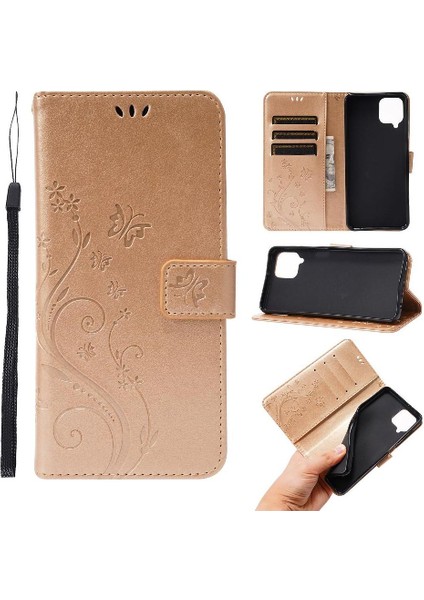 Samsung Galaxy A22 4g Için Filp Durumda Kart Tutucu Kickstand Pu Deri Bilek (Yurt Dışından)