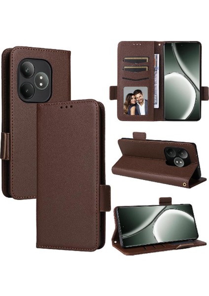 Realme Gt 6 Için Flip Case Pu Deri Manyetik Cüzdan Yan Toka Kartı (Yurt Dışından)