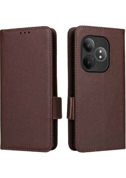 Realme Gt 6 Için Flip Case Pu Deri Manyetik Cüzdan Yan Toka Kartı (Yurt Dışından)