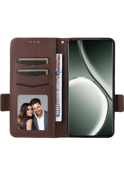 Realme Gt 6 Için Flip Case Pu Deri Manyetik Cüzdan Yan Toka Kartı (Yurt Dışından)