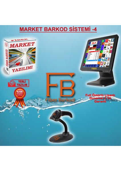 Market Barkod Sistemi-4 / Fiber Barkod