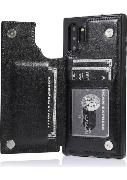 Cüzdan Kılıf Samsung Galaxy Not 10 Artı Kart Yuvaları Çift Manyetik Pu (Yurt Dışından)