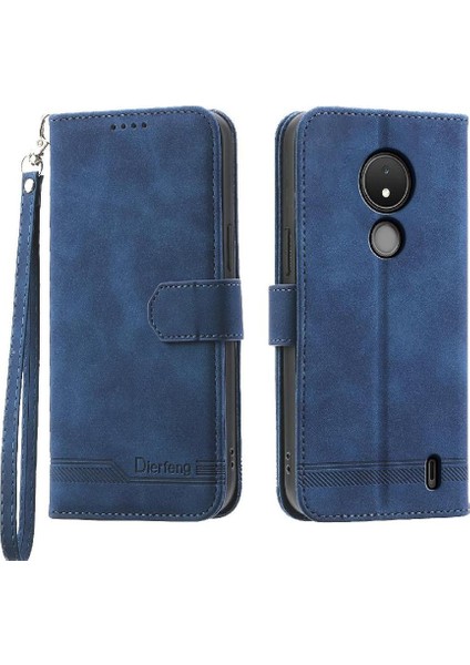 Nokia C21 Kart Yuvaları Manyetik Kapatma Bileklik Premium Için Flip Case (Yurt Dışından)