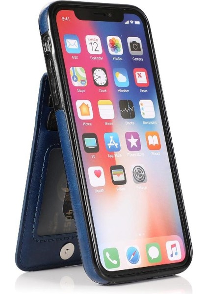 Kredi Manyetik Toka Kılıfı ile IPhone Xs Max Kart Tutucu ile Uyumlu (Yurt Dışından)