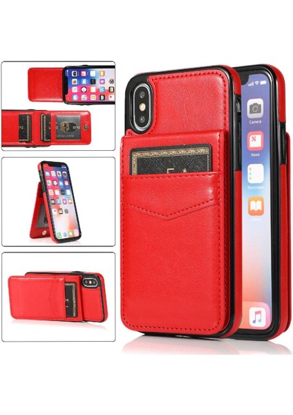 Kredi Manyetik Toka Kılıfı ile IPhone Xs Max Kart Tutucu ile Uyumlu (Yurt Dışından)