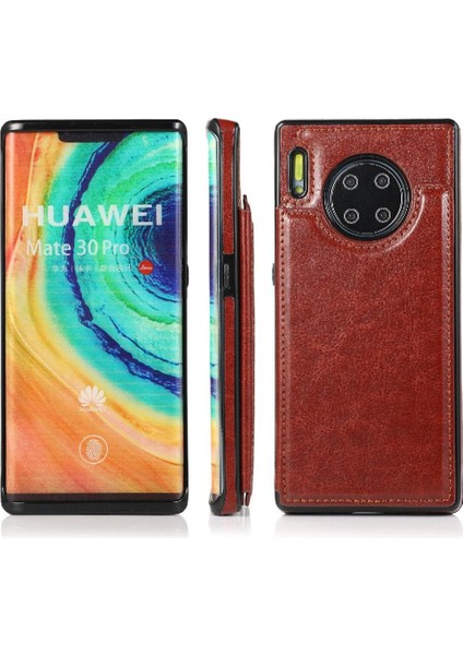 Kart Tutucu Kickstand ile Huawei Mate 30 Pro Pu Deri Için Cüzdan Kılıf (Yurt Dışından)