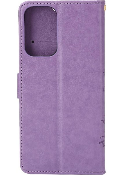 Samsung Galaxy Için Filp Durumda A52S 5g Bilek Kayışı Pu Deri Manyetik Kart (Yurt Dışından)