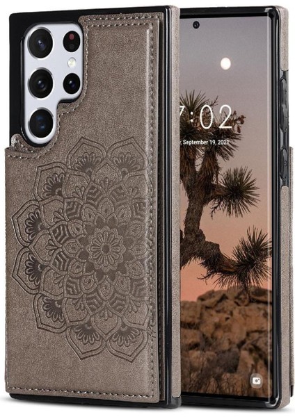 Samsung Galaxy S24 Ultra Desen Çiçek Için Kart Tutucu Kılıf ile Cüzdan (Yurt Dışından) fırsatları