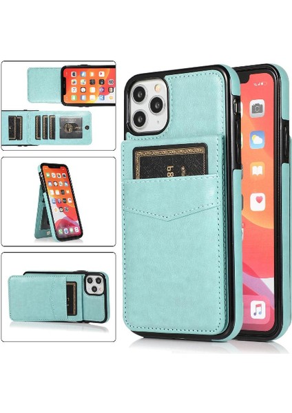 IPhone 11 Pro Max Kart Tutucu Kılıf Cüzdan Manyetik Toka ile Uyumlu (Yurt Dışından)