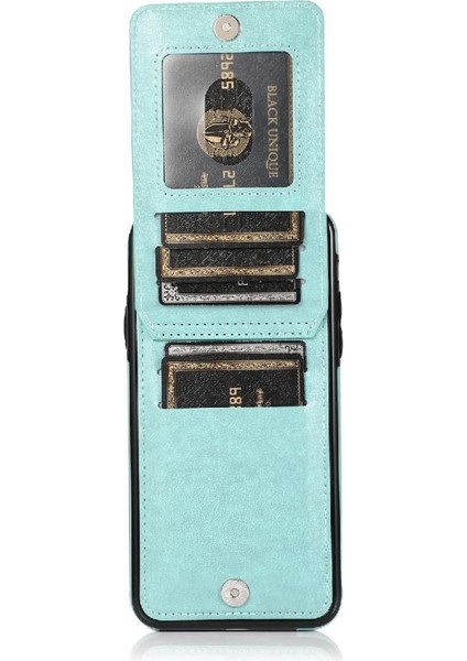 IPhone 11 Pro Premium Deri Kart Tutucu Manyetik Toka ile Uyumlu (Yurt Dışından)