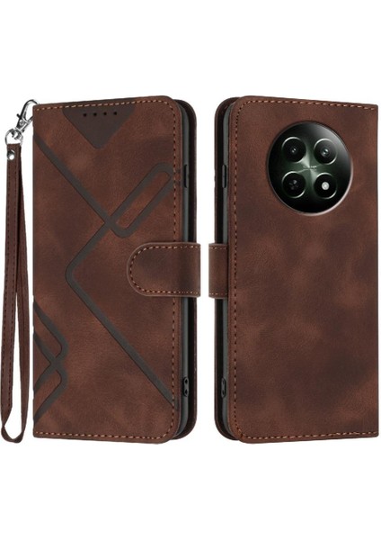 Realme 12 5g Manyetik Kapak Için Flip Case Pu Deri Kart ile Cüzdan Çevirin (Yurt Dışından)