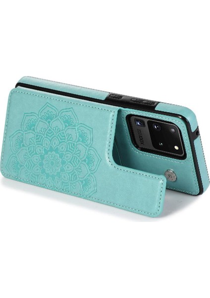 Samsung Galaxy S20 Ultra Desen Çiçek Için Kart Tutucu Kılıf ile Cüzdan (Yurt Dışından)