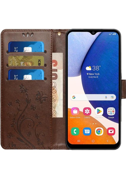 Samsung Galaxy A15 Için Filp Durumda 5g Pu Deri Kart Tutucu Kickstand Bilek (Yurt Dışından)