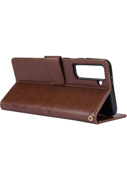 Samsung Galaxy S21 Için Kickstand Durumda Kart Tutucu Manyetik Kapatma Pu (Yurt Dışından) modelleri