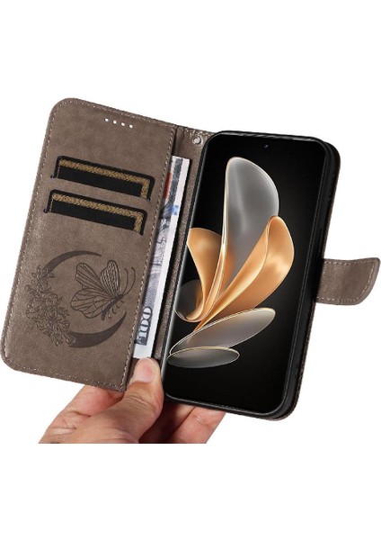 Vıvo V29 5g Için Flip Case Kredi Kartı Yuvası ile Ayrılabilir El Kayışı Yüksek (Yurt Dışından)