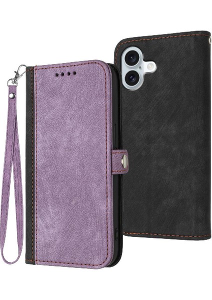 IPhone 16 Için Kılıf Artı Kart Yuvası Standı ile Flip Folio Kitap Kickstand Pu (Yurt Dışından)
