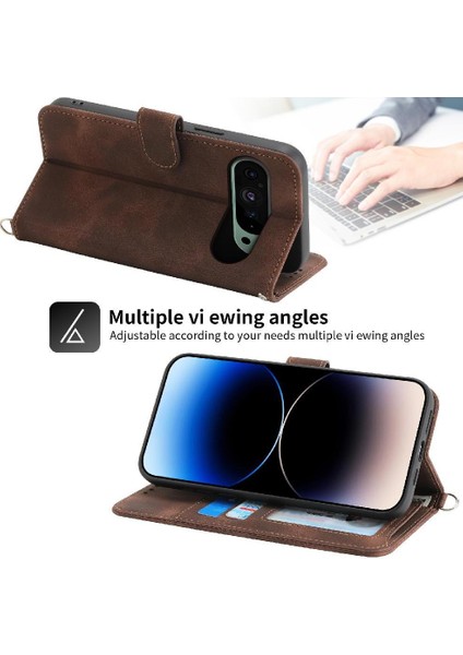 Google Piksel 9 Kabartmalı Bileklik Çoklu Kredi Kartı Için Flip Case (Yurt Dışından)