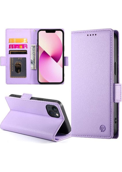 IPhone 13 Kart Yuvaları Için Flip Case Günlük Kullanım Cüzdan Iş Çevirme (Yurt Dışından)
