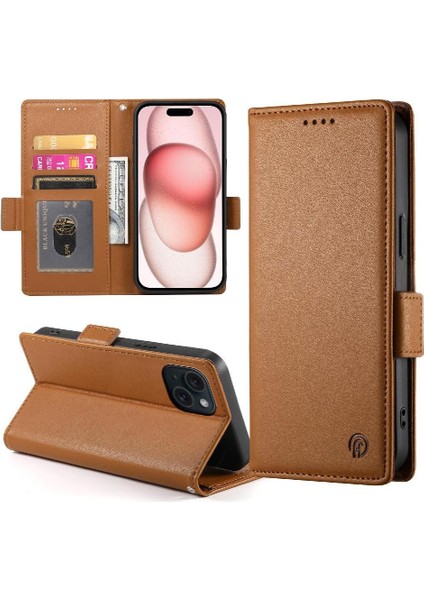 IPhone 15 Için Flip Case Günlük Kullanım Kart Yuvaları Flip Iş Cüzdan (Yurt Dışından) fırsatları