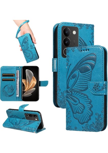 Vıvo V29 5g Için Flip Case Kredi Kartı Yuvası ile Ayrılabilir El Kayışı Yüksek (Yurt Dışından)