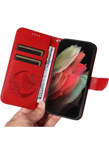 Samsung Galaxy S21 Için Flip Case Ultra Ayrılabilir El Kayışı Kabartmalı Yüksek (Yurt Dışından) modelleri