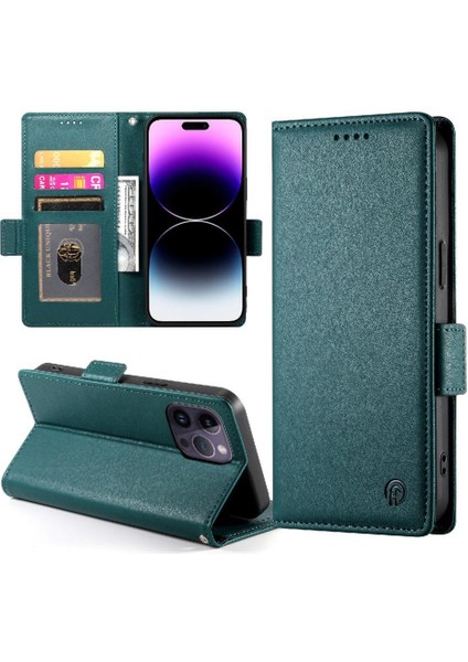 IPhone 14 Için Flip Case Pro Max Cüzdan Flip Kartvizit Yuvaları Günlük Kullanım (Yurt Dışından)