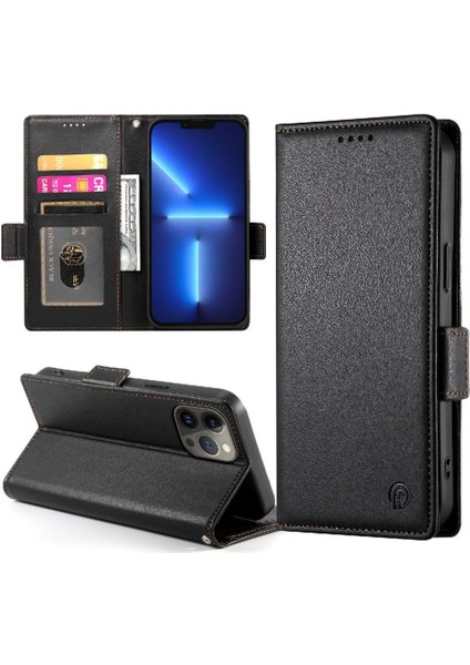 IPhone 13 Için Flip Case Pro Max Kartvizit Yuvaları Cüzdan Günlük Kullanım Flip (Yurt Dışından)