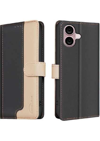 IPhone 16 Için Flip Case Folio Rfıd Engelleme Kickstand Darbeye Tpu (Yurt Dışından)