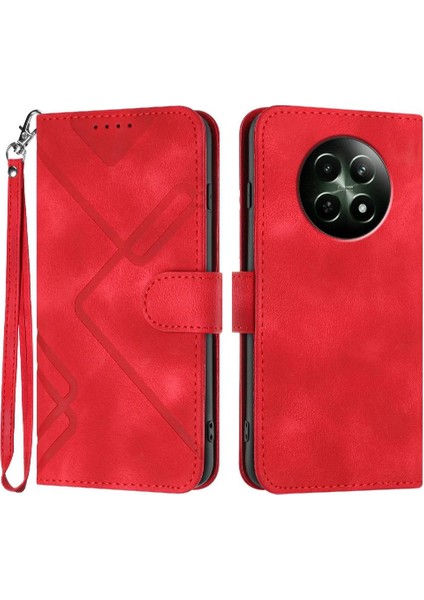 Realme 12 5g Manyetik Kapak Için Flip Case Pu Deri Kart ile Cüzdan Çevirin (Yurt Dışından)