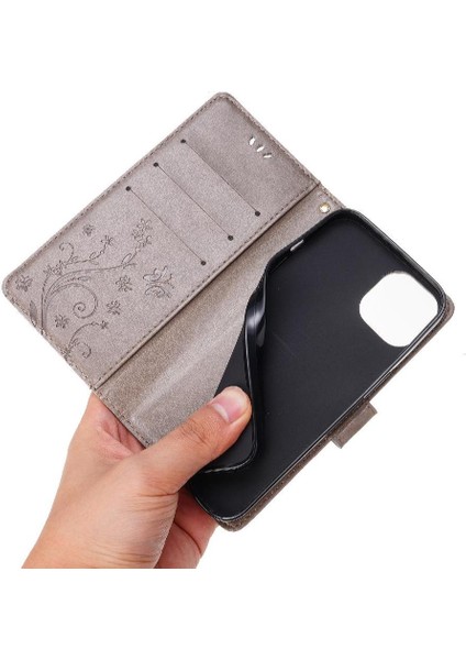 IPhone 13 Için Filp Durumda Bilek Kayışı Kart Tutucu Pu Deri Kickstand (Yurt Dışından)