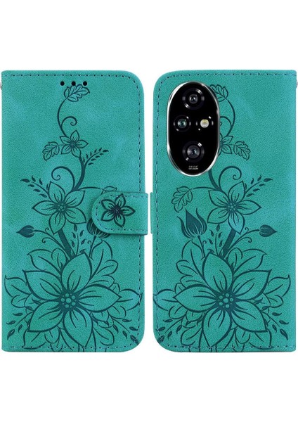 Honor Için Flip Case 200 Pro 5g Cüzdan Kart Tutucu Manyetik Kabartmalı Zambak (Yurt Dışından)