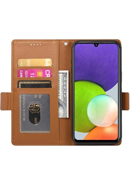 Samsung Galaxy A22 4g Kart Yuvaları Için Flip Case Cüzdan Günlük Kullanım Flip (Yurt Dışından) modelleri