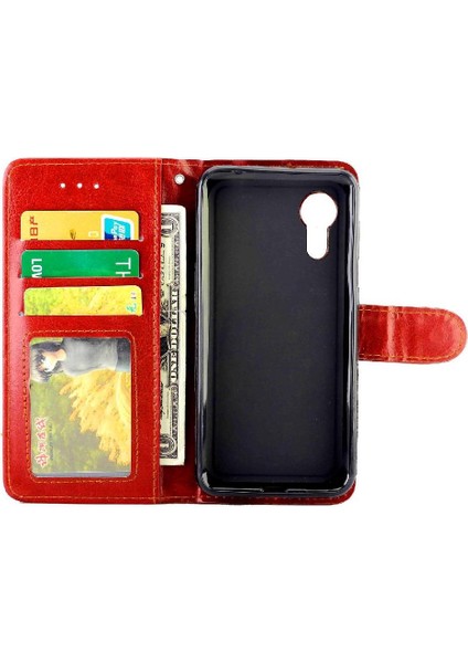 Samsung Galaxy Xcover 5 Kart Tutucu Manyetik Kapatma Pu Için Flip Case (Yurt Dışından)
