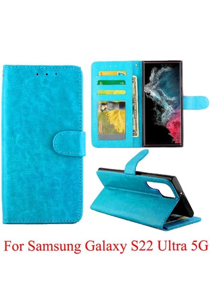 Samsung Galaxy S22 Ultra 5g Manyetik Kapatma Pu Deri Kart Için Flip Case (Yurt Dışından)