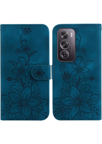 Oppo Oppo 12 Pro 5g Için Flip Case Kart Tutucu Manyetik Kabartmalı Zambak (Yurt Dışından)
