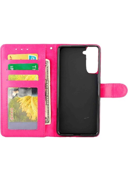 Samsung Galaxy S21 Artı Pu Deri Kart Tutucu Manyetik Için Flip Case (Yurt Dışından)